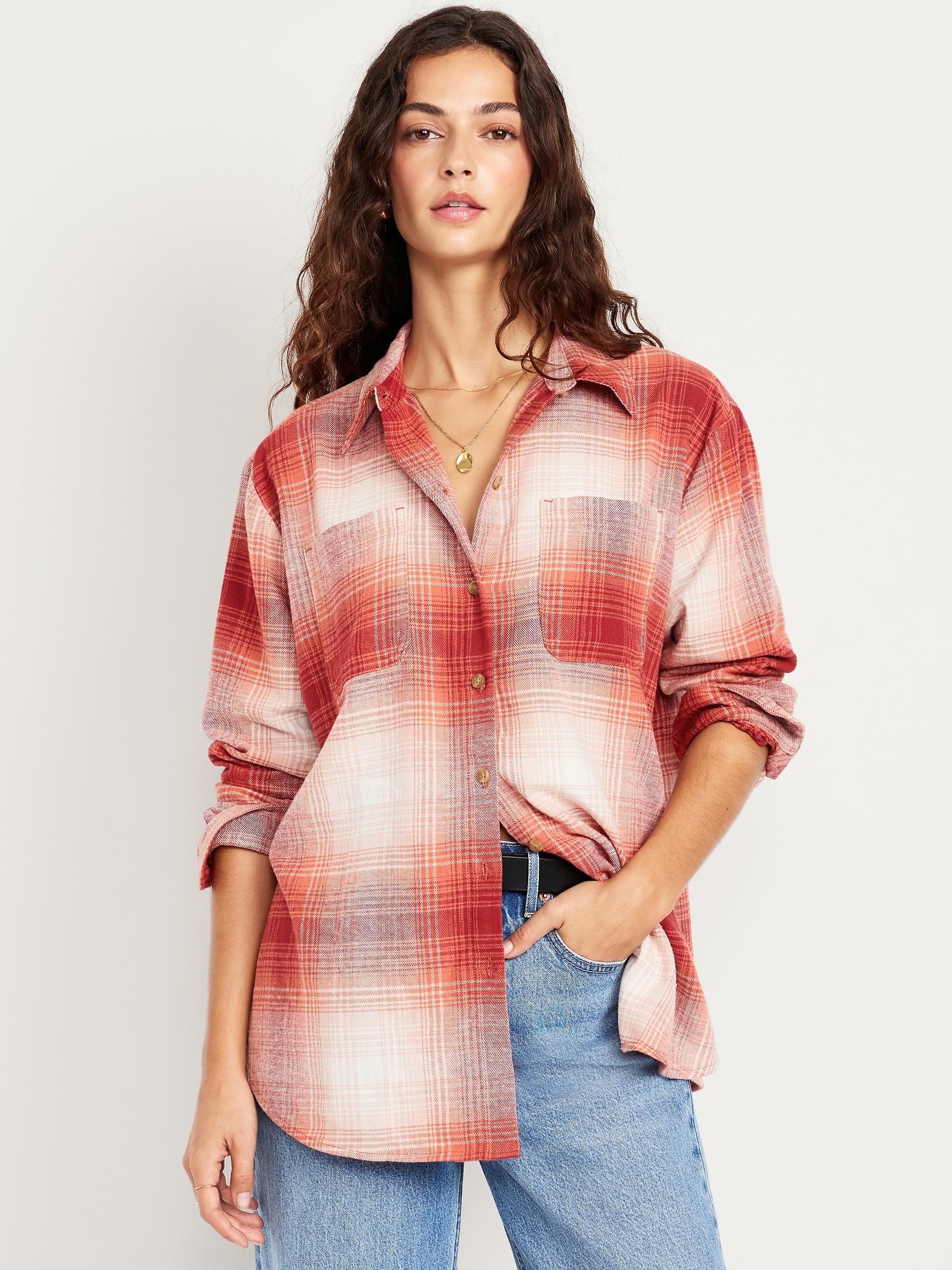 Oversized Heavyweight Plaid Flannel Shirt