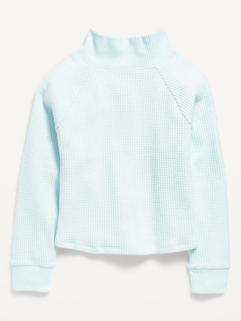 CozePlush Waffle-Knit Henley Top for Girls