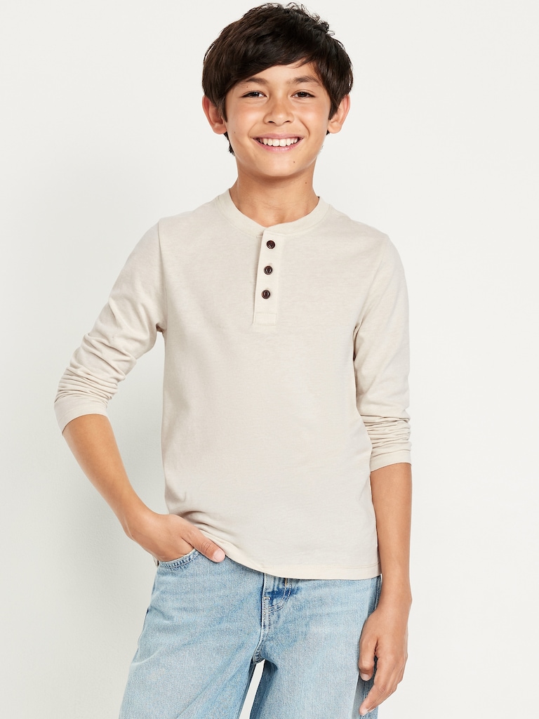 Softest Long-Sleeve Henley T-Shirt for Boys