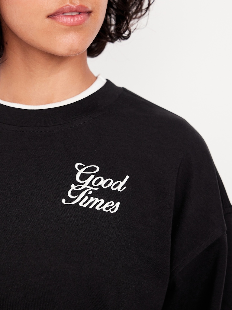 Dynamic Fleece Oversized Crop Sweatshirt