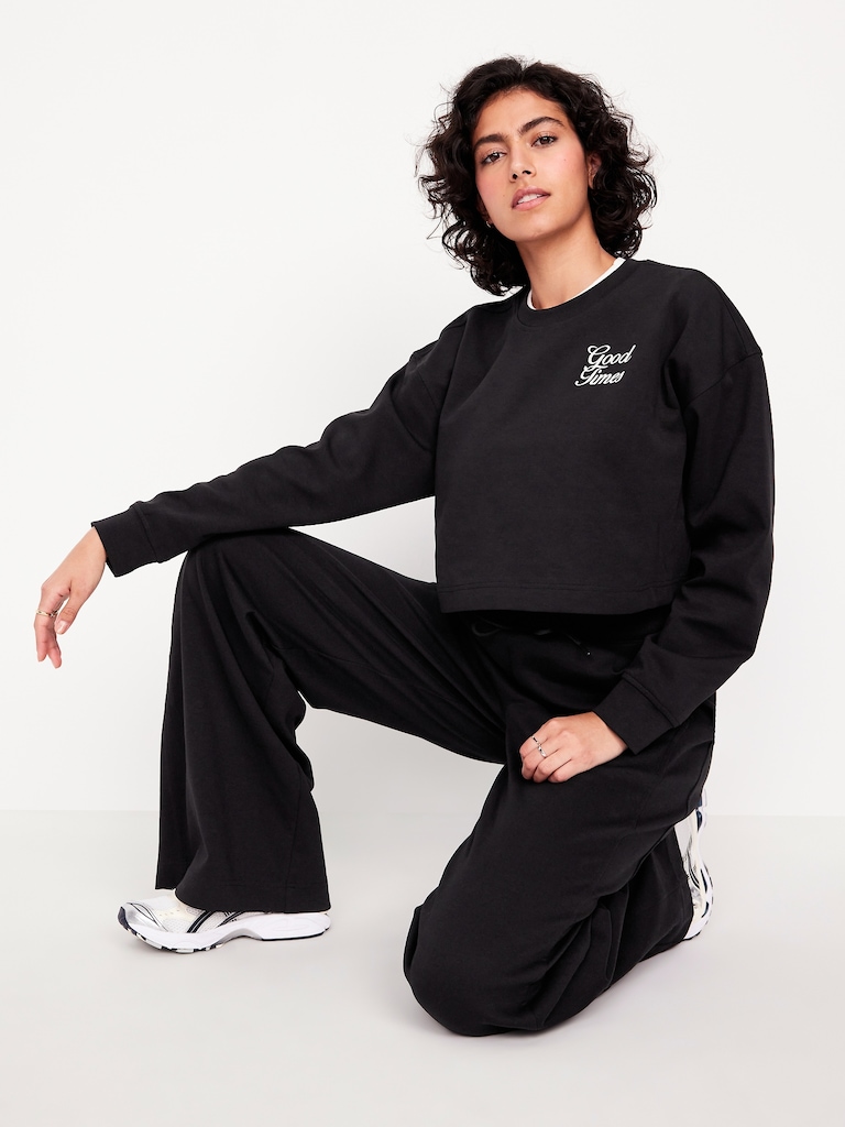 Dynamic Fleece Oversized Crop Sweatshirt