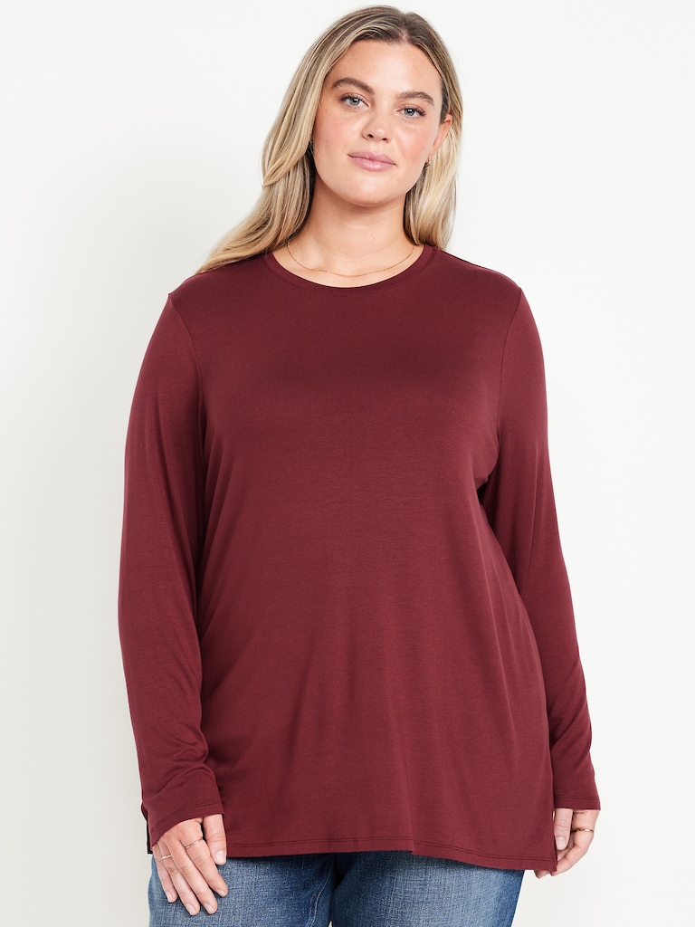 Luxe Long-Sleeve Crew-Neck Tunic