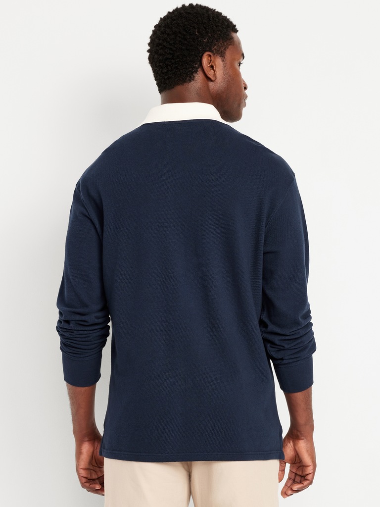 Long-Sleeve V-Neck Polo