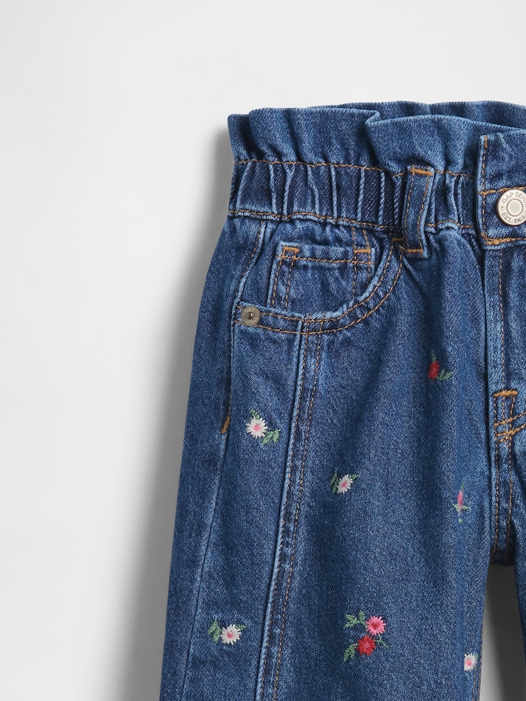 Baby & Toddler Floral Horseshoe Jeans