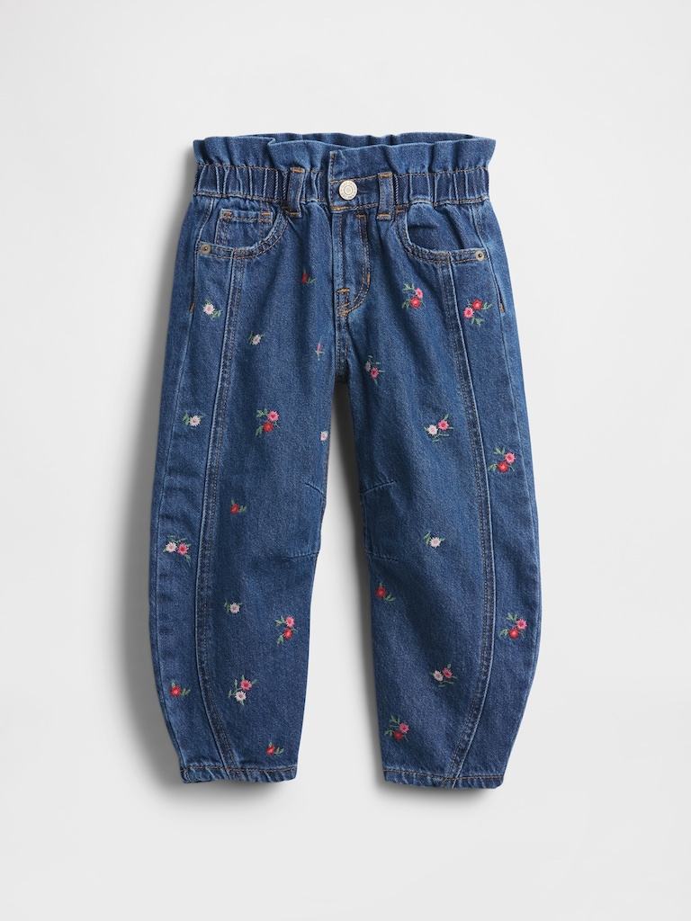 Baby & Toddler Floral Horseshoe Jeans