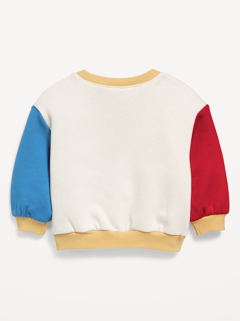 Chandail en coton ouaté à motif à encolure ras du cou pour bébé