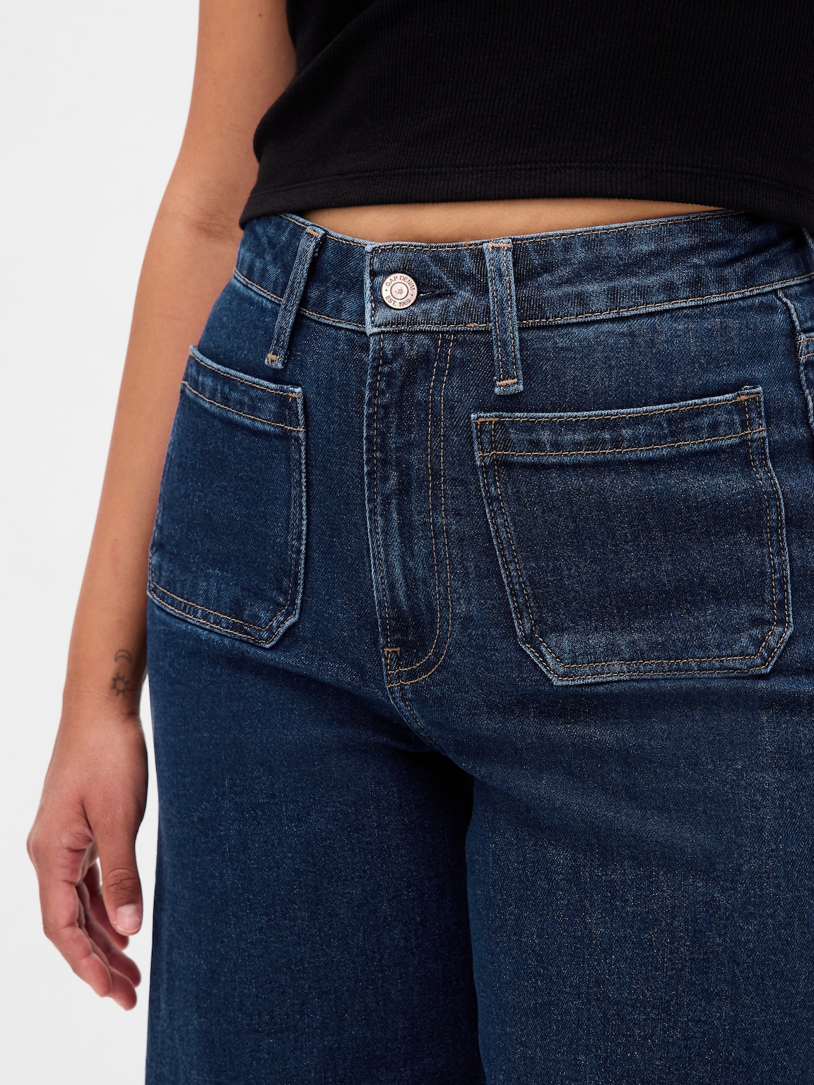 Curvy High Rise Stride Wide-Leg Ankle Jeans