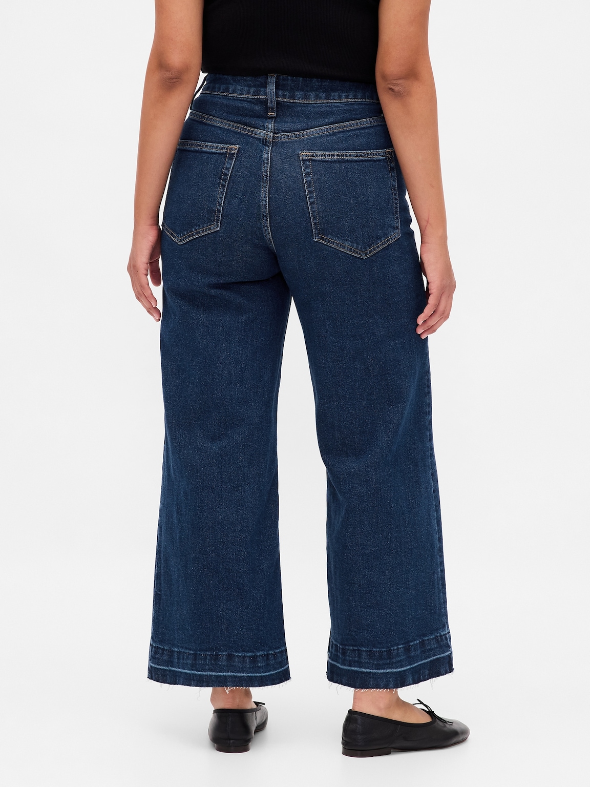 Curvy High Rise Stride Wide-Leg Ankle Jeans