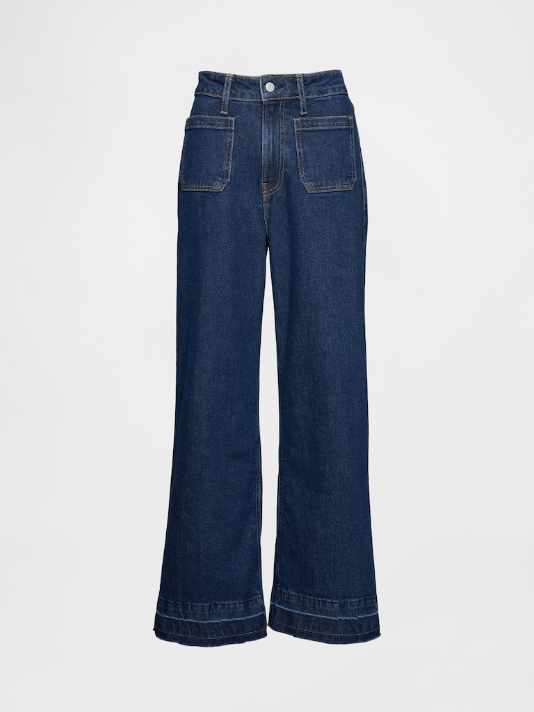 Curvy High Rise Stride Wide-Leg Ankle Jeans