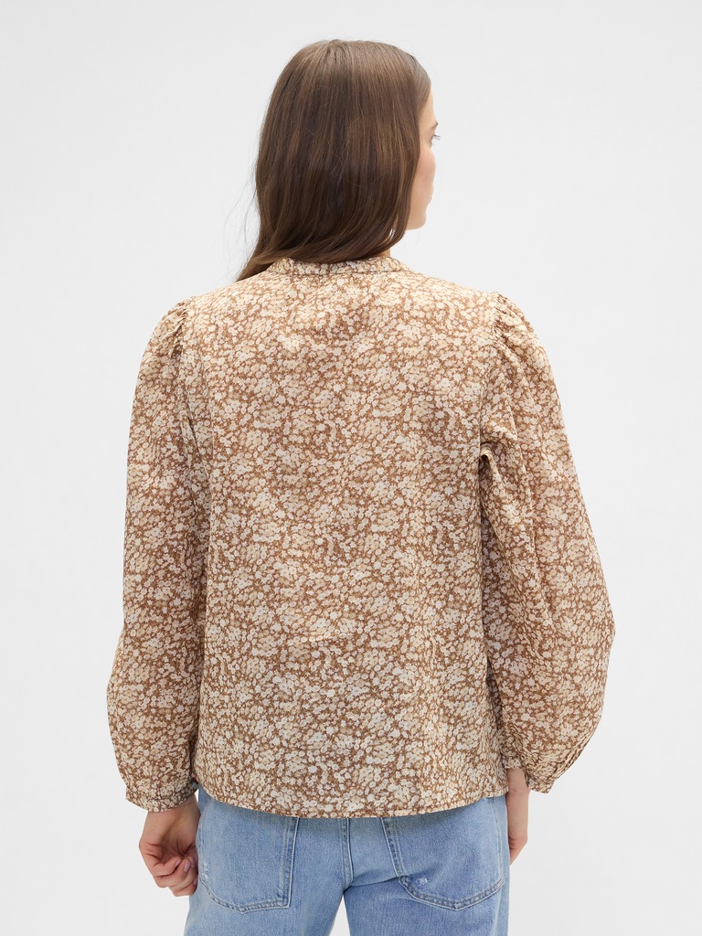 Relaxed Puff Sleeve Lace Top