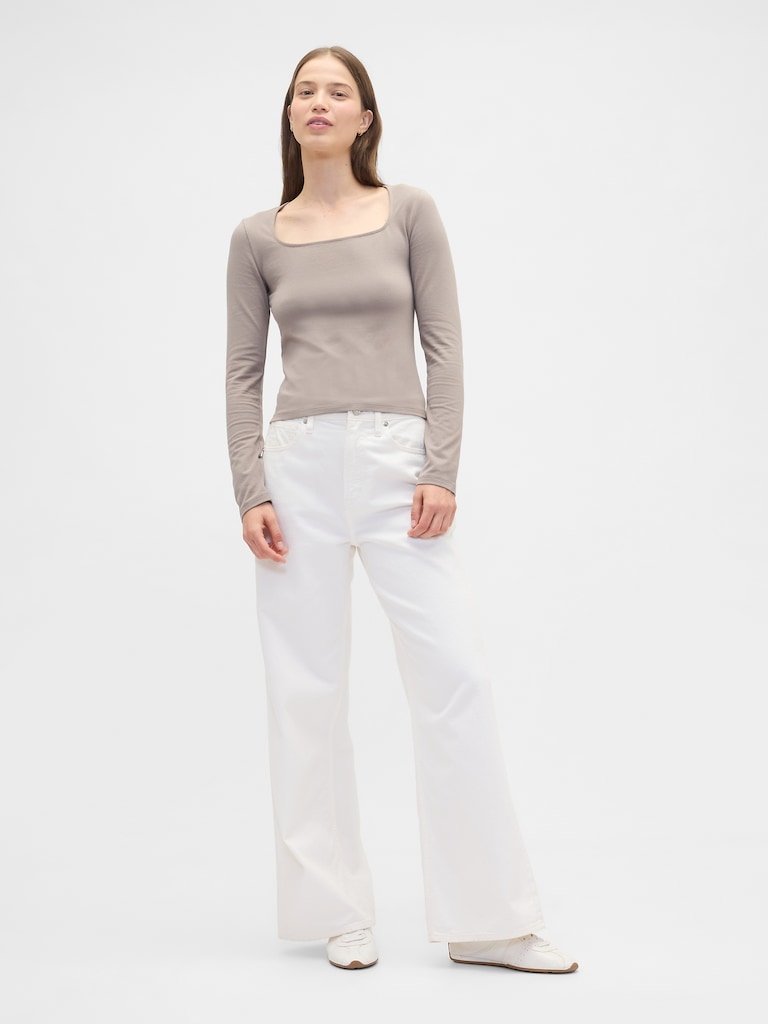 Stretch Jersey Scoopneck Top