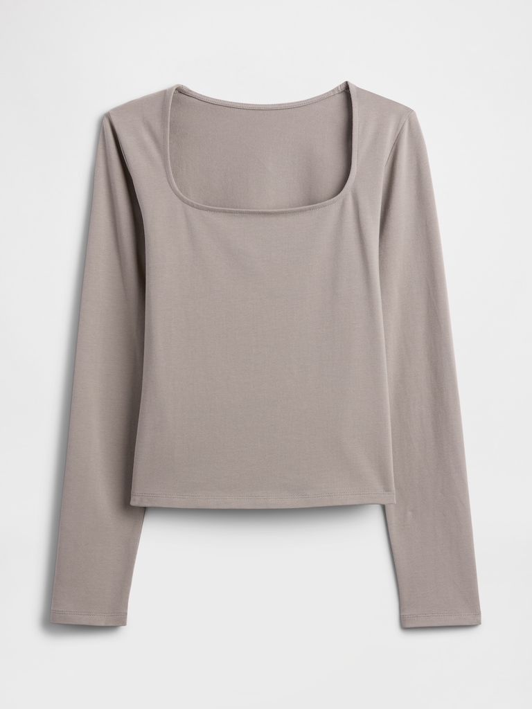 Stretch Jersey Scoopneck Top