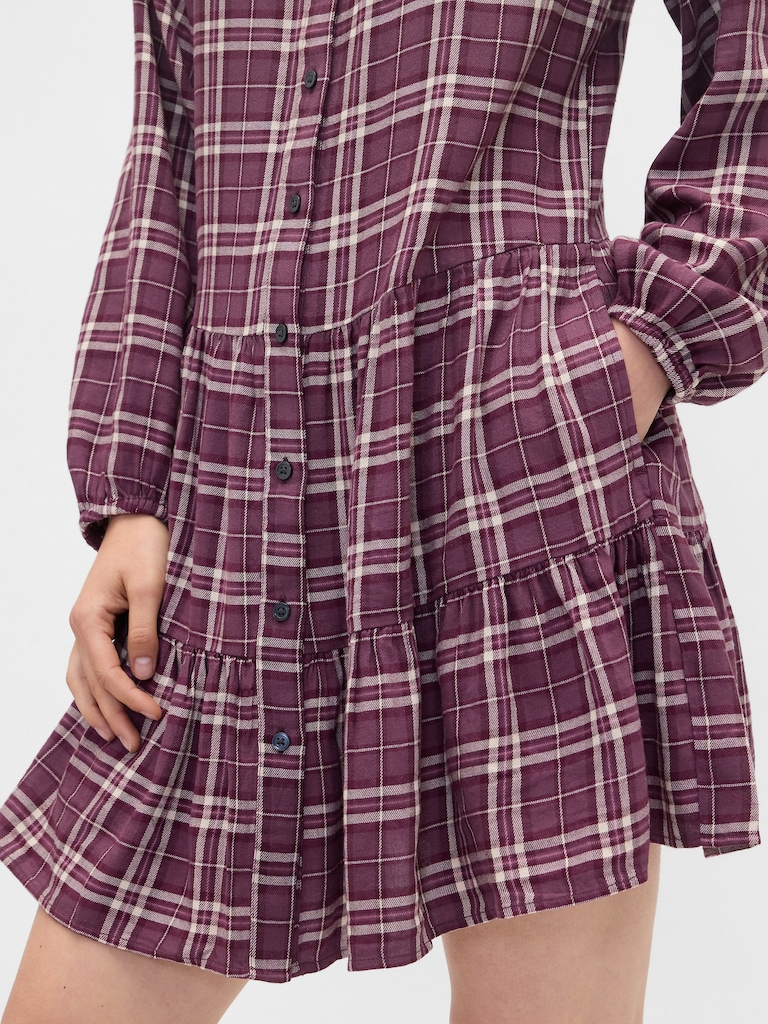 Relaxed Flannel Shirtdress
