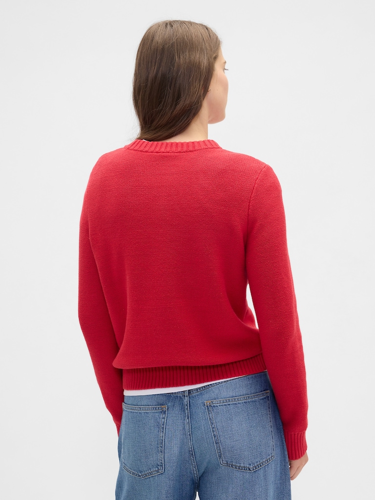 Cable-Knit Crewneck Sweater
