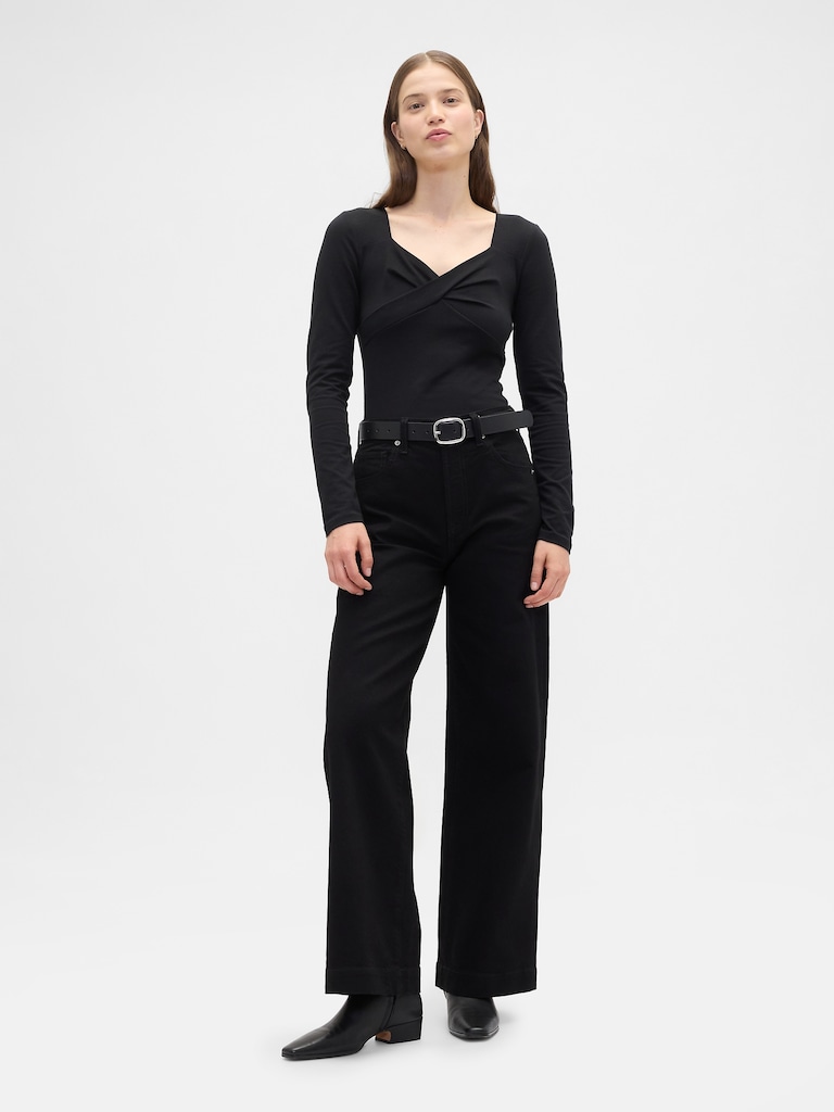 Twist-Front Sweetheart Top