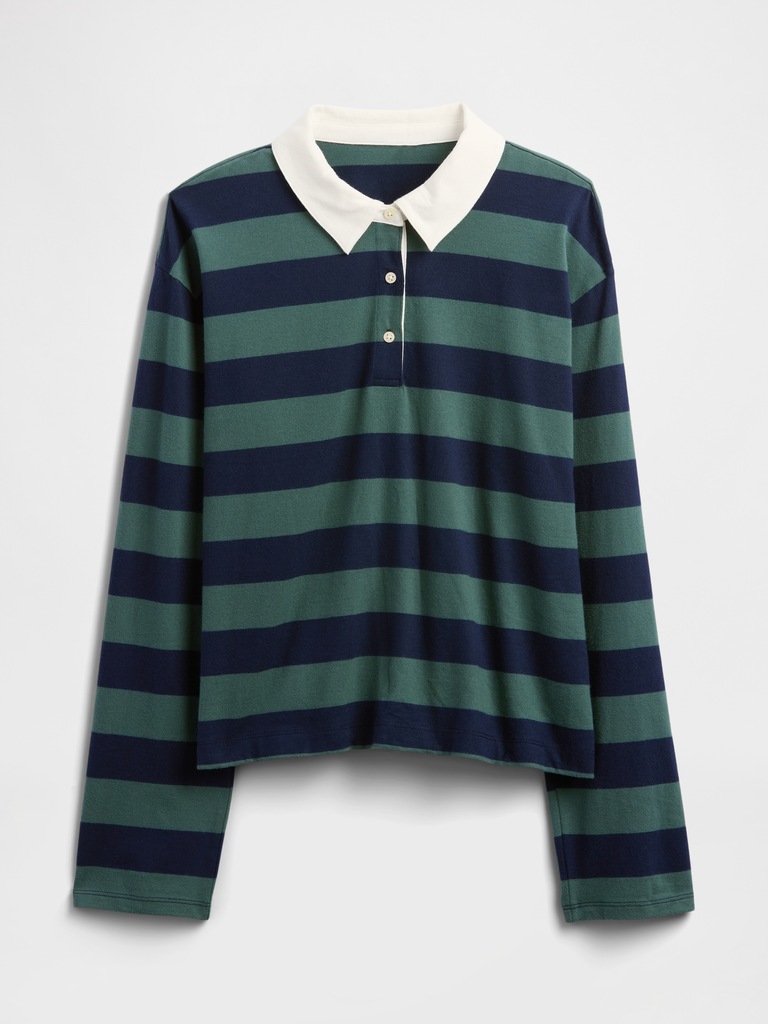 Oversized Stripe Rugby Polo Shirt