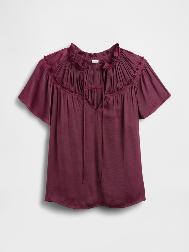 100% Recycled Relaxed Splitneck Top