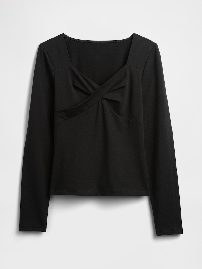 Twist-Front Sweetheart Top