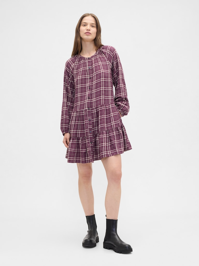 Relaxed Flannel Shirtdress