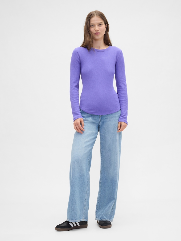 Waffle-Knit Crewneck T-Shirt