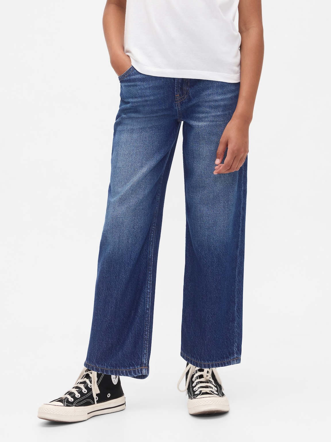 Kids Mid Rise UltraSoft Relaxed Crop Jeans