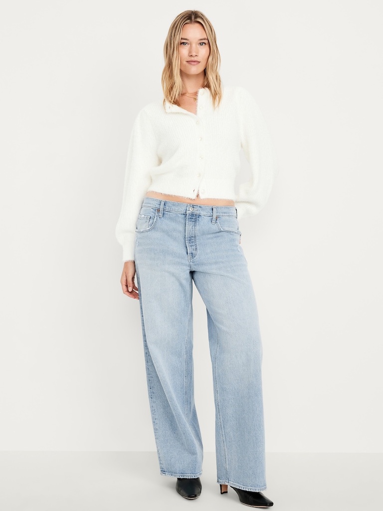 Mid-Rise Slouchy Wide-Leg Jeans