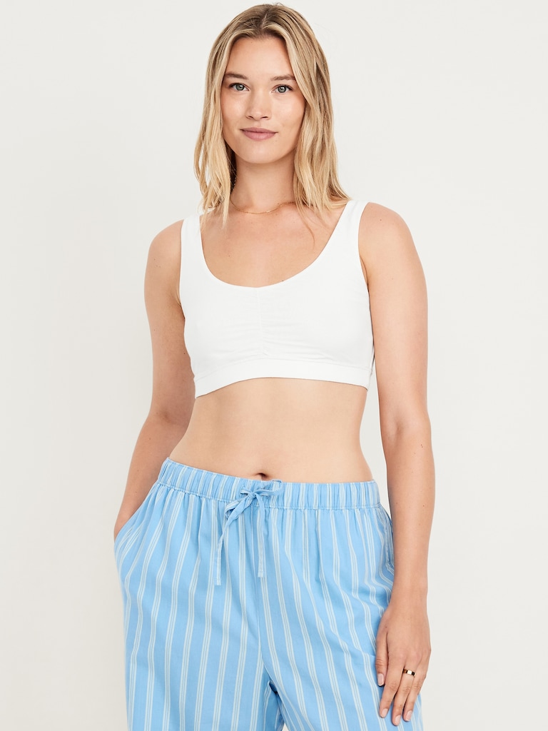 Ruched Cotton Bralette