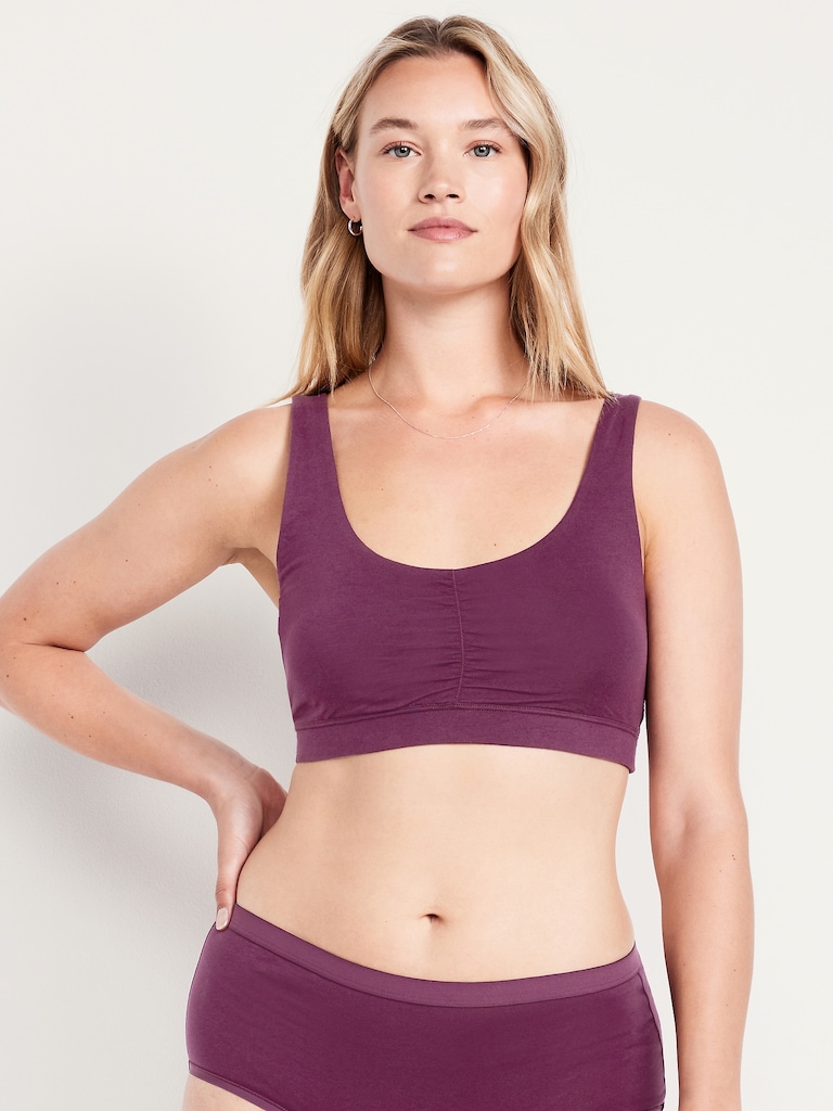 Ruched Cotton Bralette