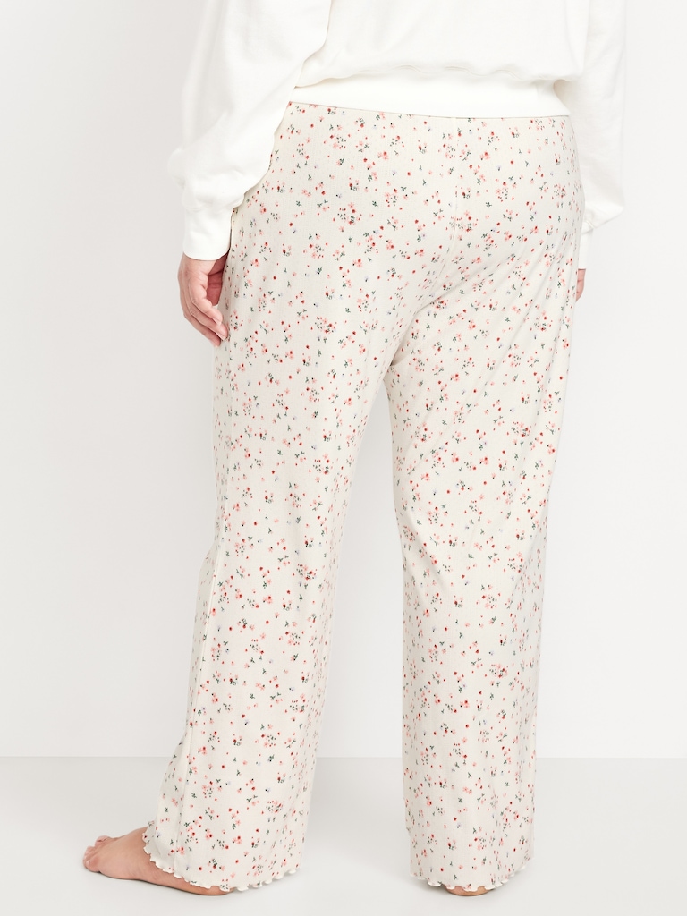 High-Waisted Cozy Rib Pajama Pants