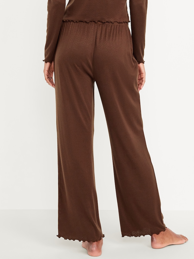 High-Waisted Cozy Rib Pajama Pants
