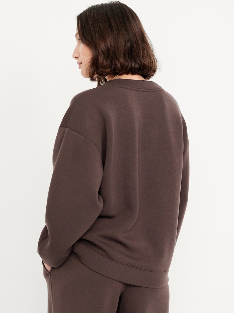 Bounce Fleece V-Neck Cocoon Sweatshirt