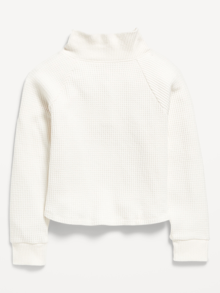 CozePlush Waffle-Knit Henley Top for Girls