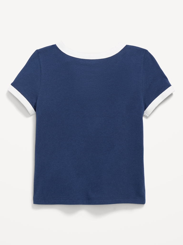 Dallas Cowboys Fitted Graphic Ringer T-Shirt for Girls