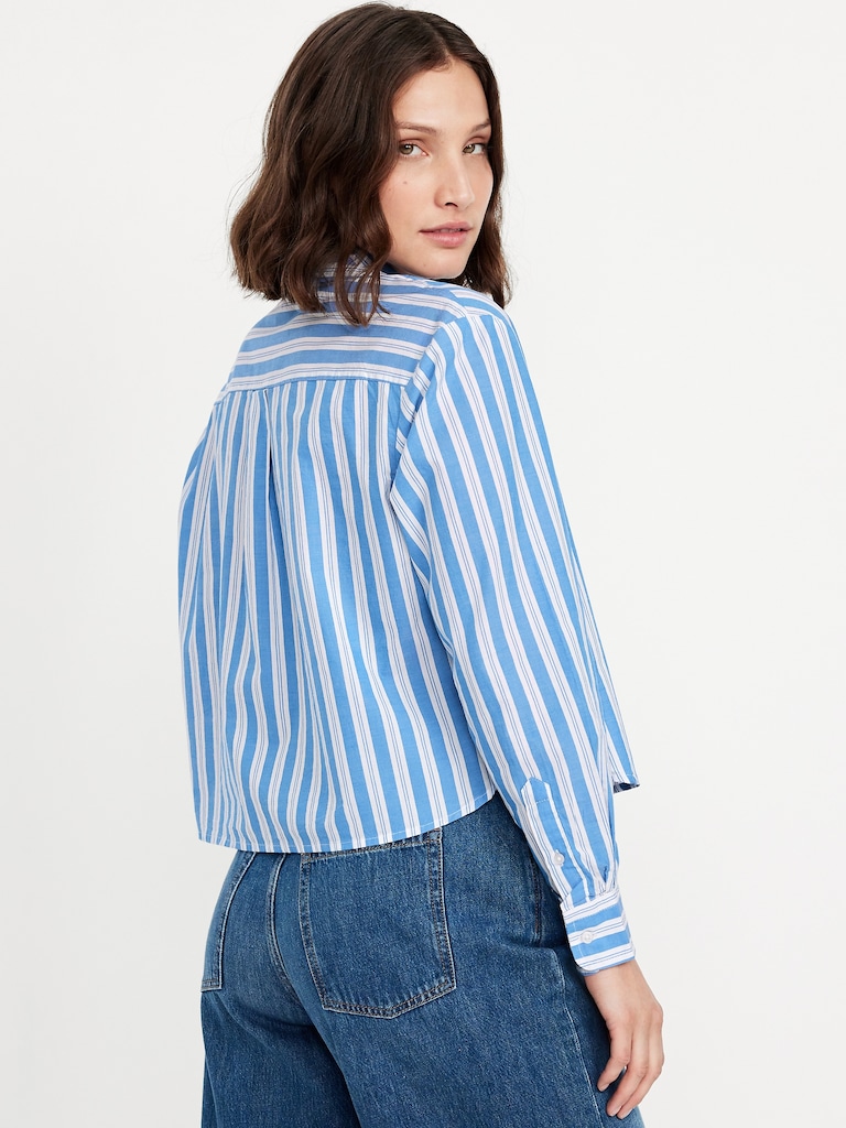 Cropped Button-Down Shirt