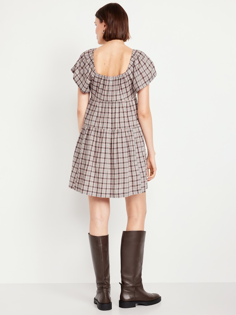 Tiered Mini Swing Dress