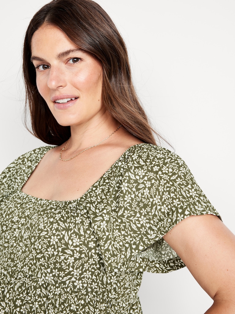 Maternity Square-Neck Mini Dress