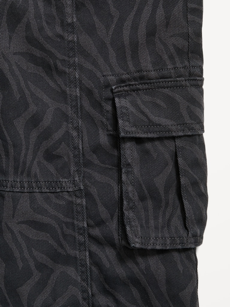 Printed Super Baggy Wide-Leg Cargo Pants for Girls