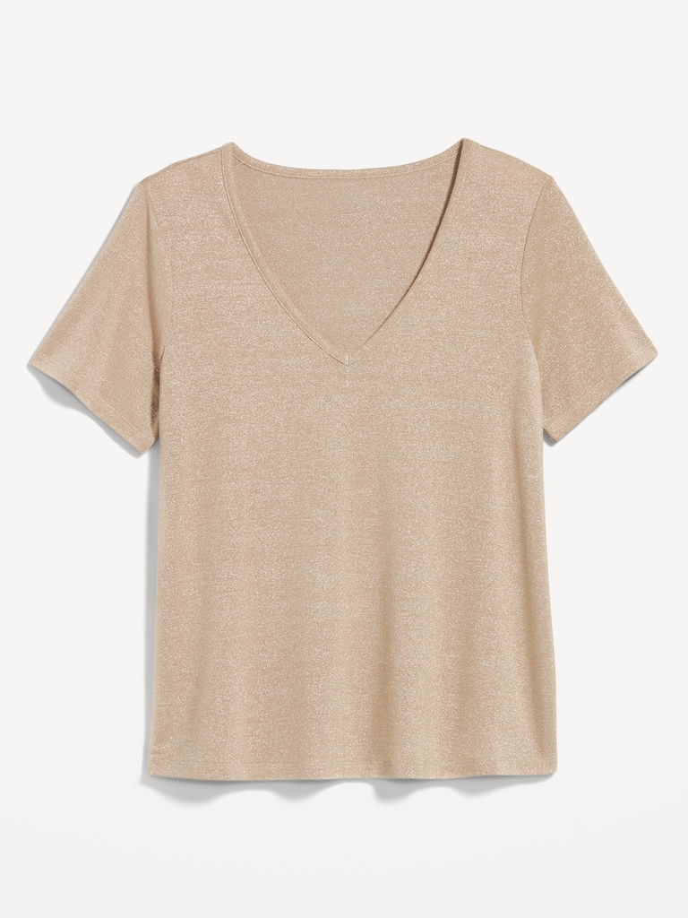 Luxe V-Neck Shine T-Shirt