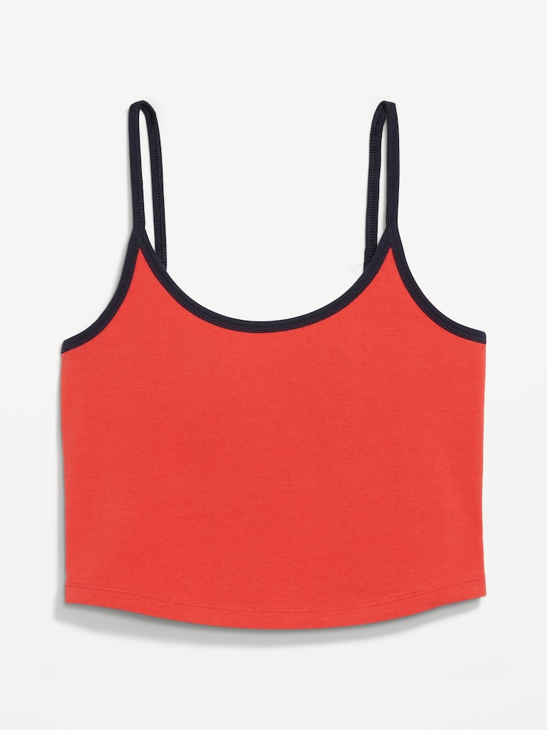 Camisole courte en jersey liséré