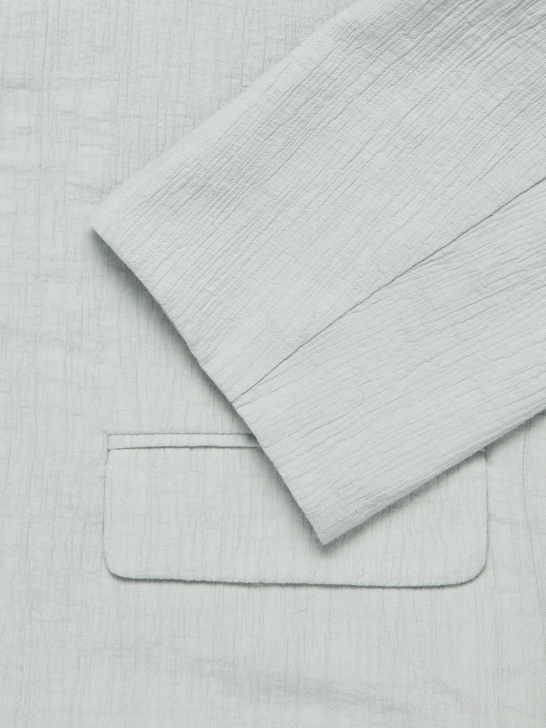 Crinkle Tie-Front Cropped Blazer