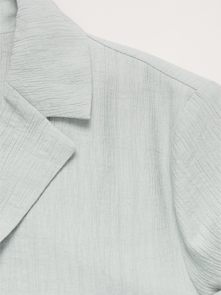 Crinkle Tie-Front Cropped Blazer