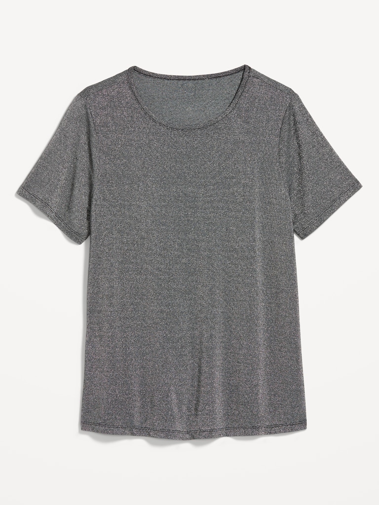 Luxe Crew-Neck Shine T-Shirt