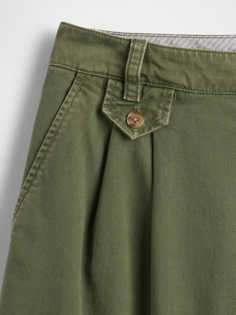 6" Mid Rise Twill Pleated Trouser Shorts