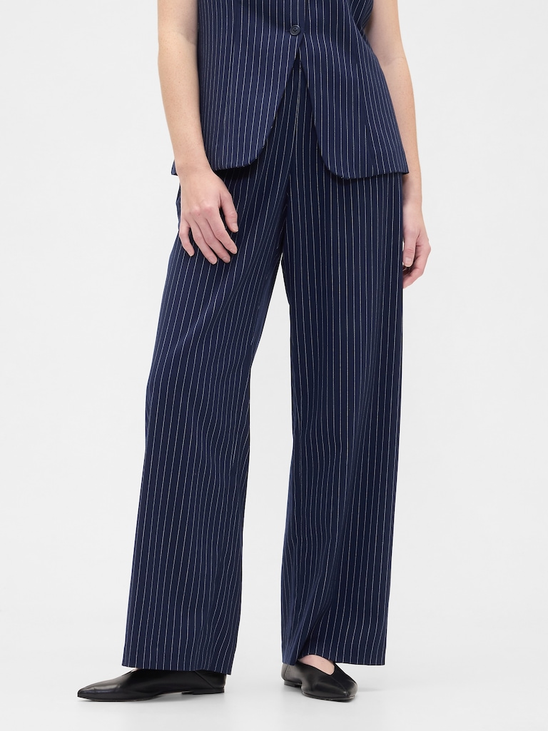 Recycled Mid Rise Easy Wide-Leg Pants