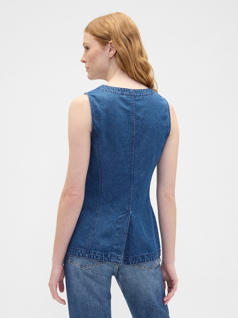 Longline Denim Vest