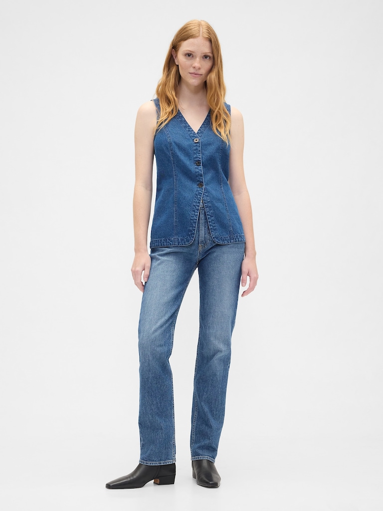 Longline Denim Vest