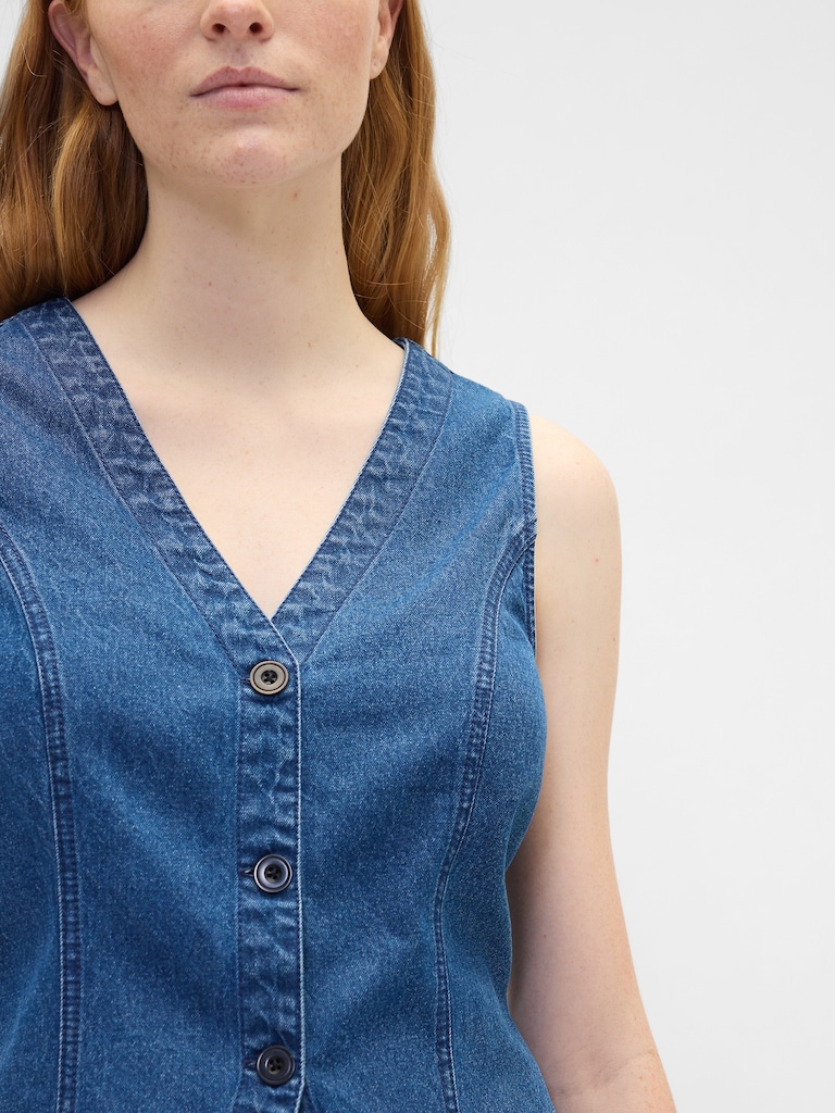 Longline Denim Vest