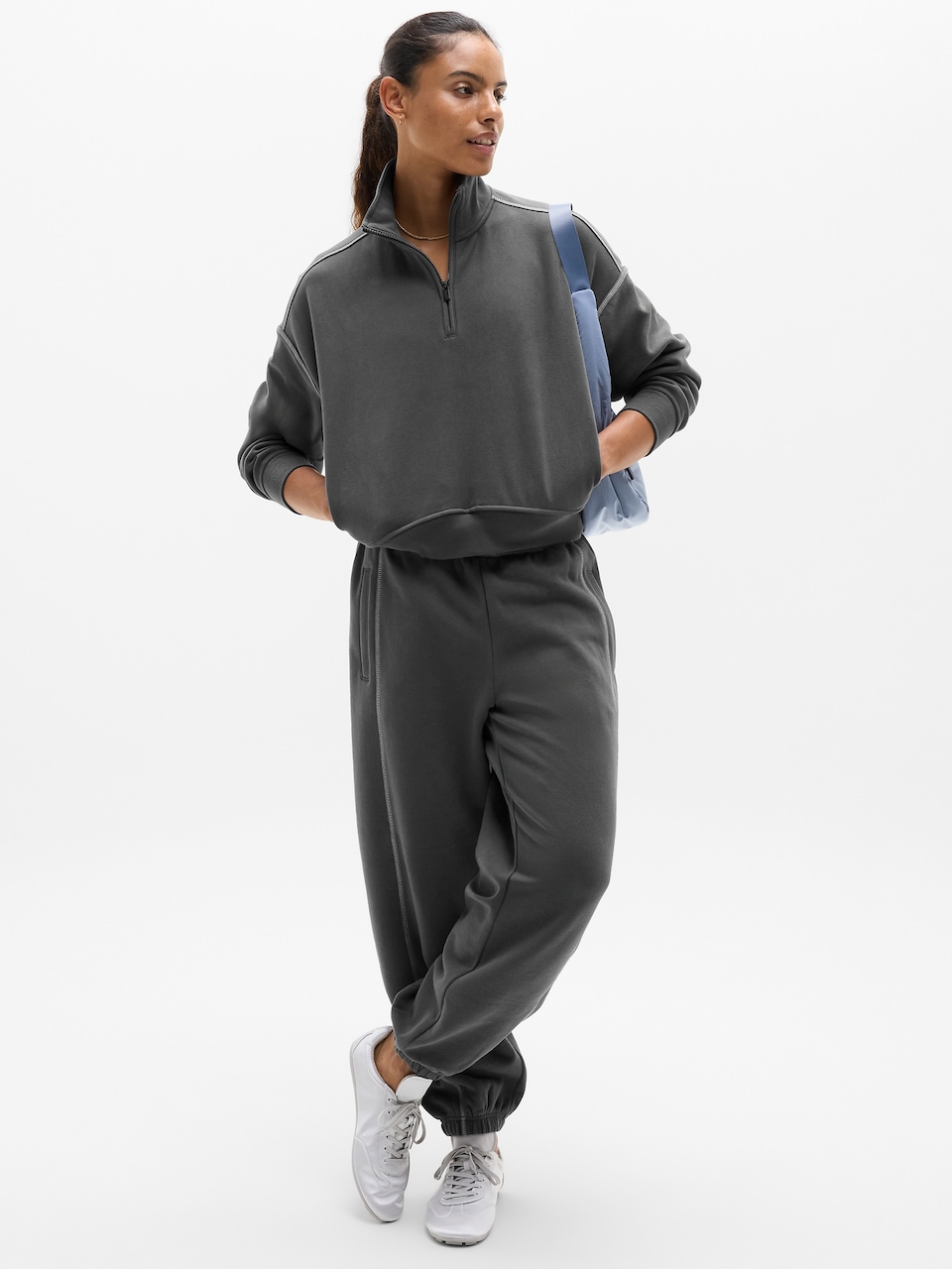 Forever Fleece 1/2 Zip High Hip Sweatshirt