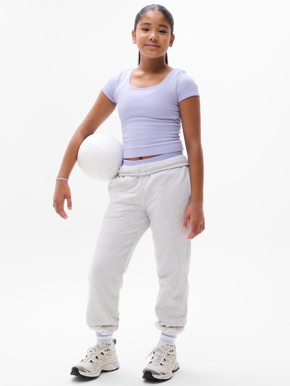 Athleta Girl Rise Above Rib Crop Tee