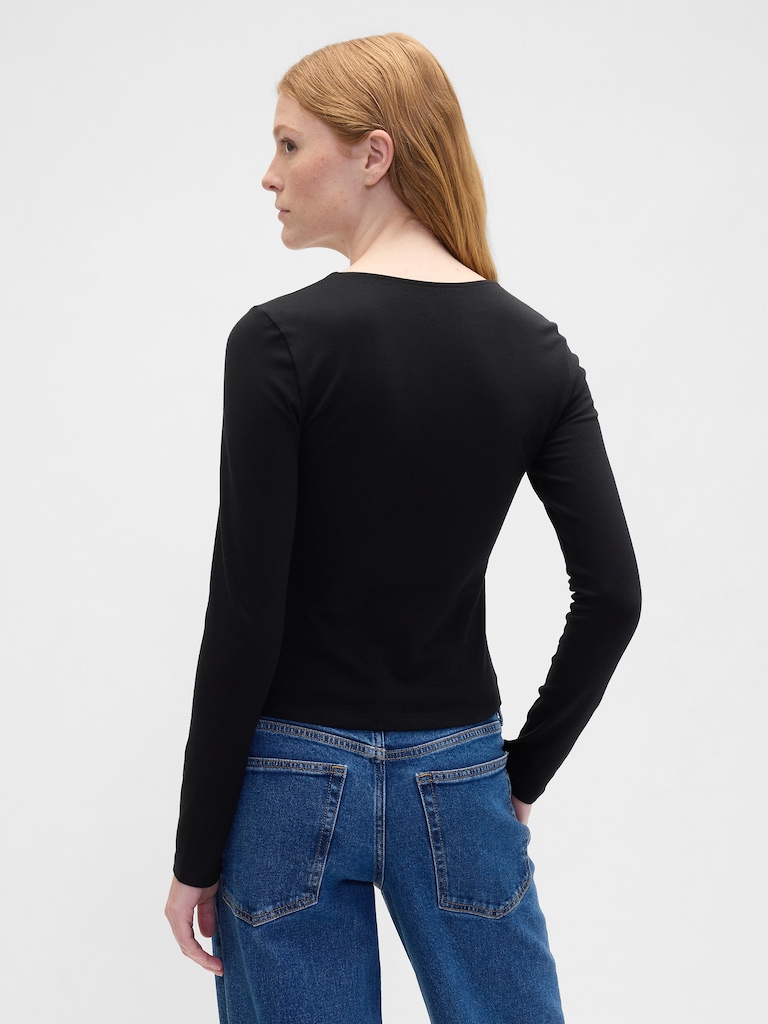 Stretch Jersey Scoopneck Top